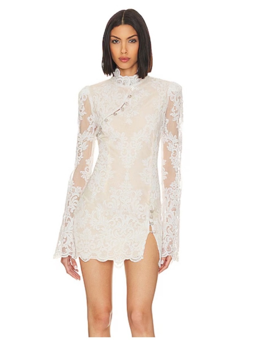 Stone Cold Fox Allure Dress White Lace Bridal Size XS